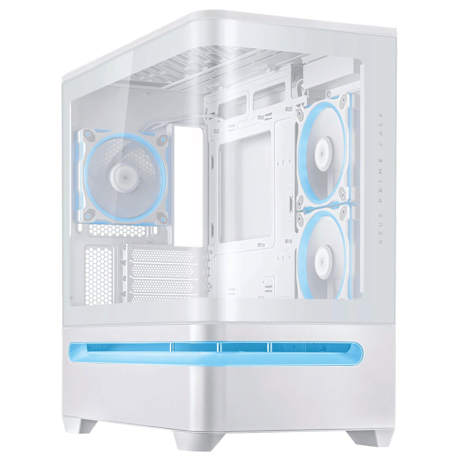 ASUS Prime AP202 ARGB Micro-ATX PC Case | Curved Tempered Glass | 420mm GPU Support | 360mm Radiator | 3× ARGB Fans | USB-C 20Gbps