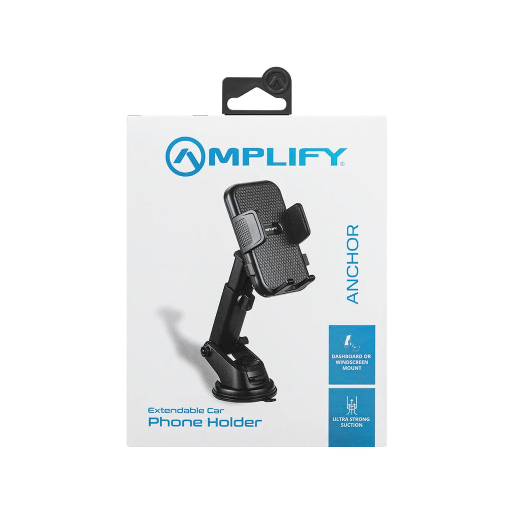 Amplify Anchor Series Extendable Car Dash Mount Phone Holder - Black