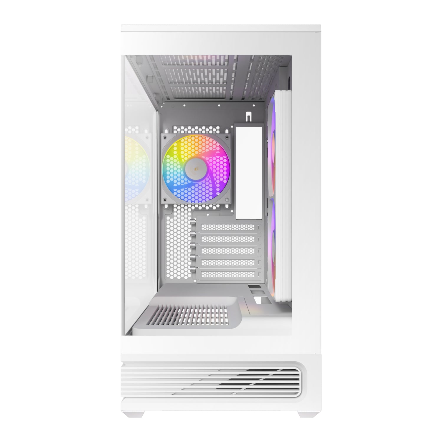 Antec C2M ARGB White Compact Micro-ATX Gaming Case | 270° Tempered Glass | ARGB PWM Fans | USB Type-C 10Gbps | 360mm Radiator Support - White