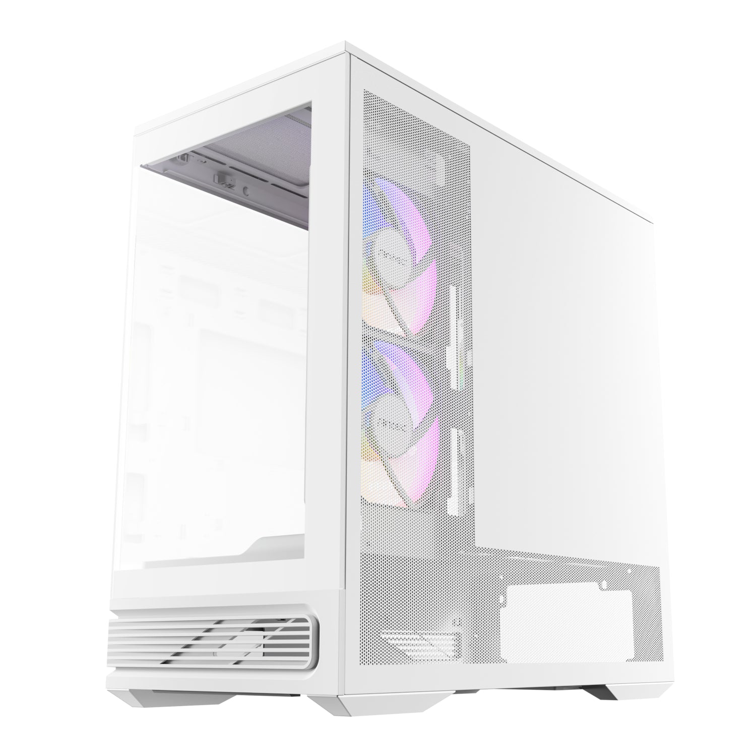 Antec C2M ARGB White Compact Micro-ATX Gaming Case | 270° Tempered Glass | ARGB PWM Fans | USB Type-C 10Gbps | 360mm Radiator Support - White