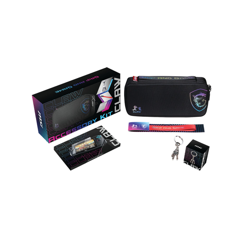 MSI Claw Accessory Kit for Claw 7 | Travel Case | 7" Screen Protector | Lanyard | Keychain