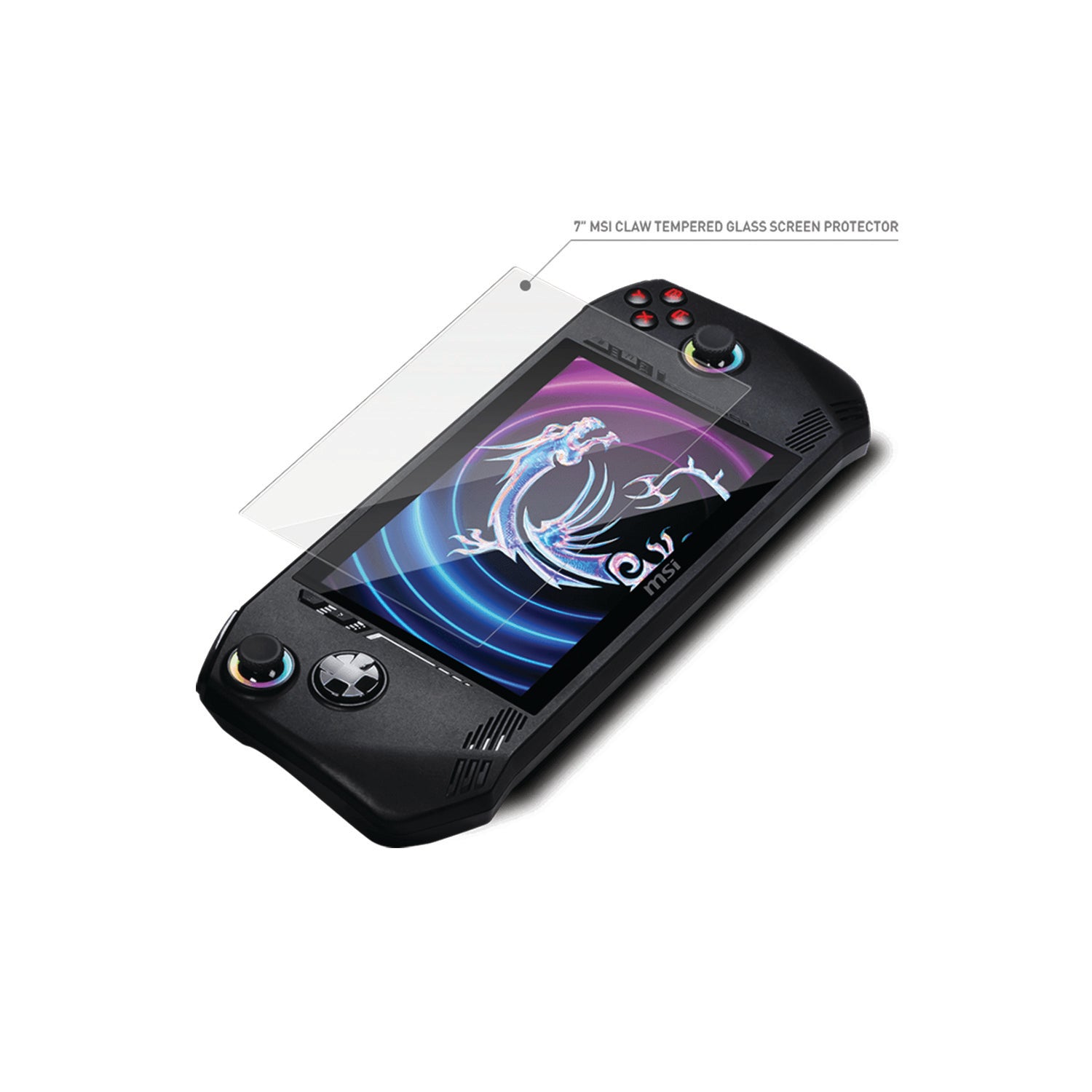 MSI Claw Accessory Kit for Claw 7 | Travel Case | 7" Screen Protector | Lanyard | Keychain