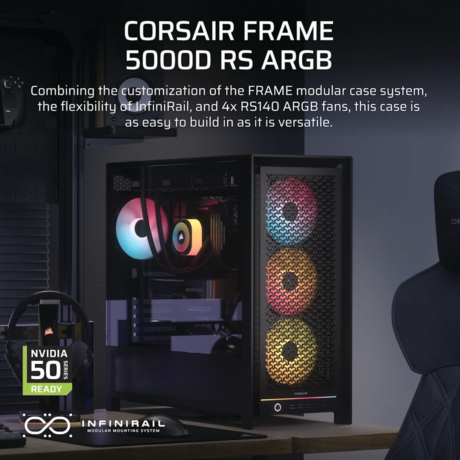 Corsair FRAME 5000D RS ARGB High-Airflow Mid-Tower PC Case