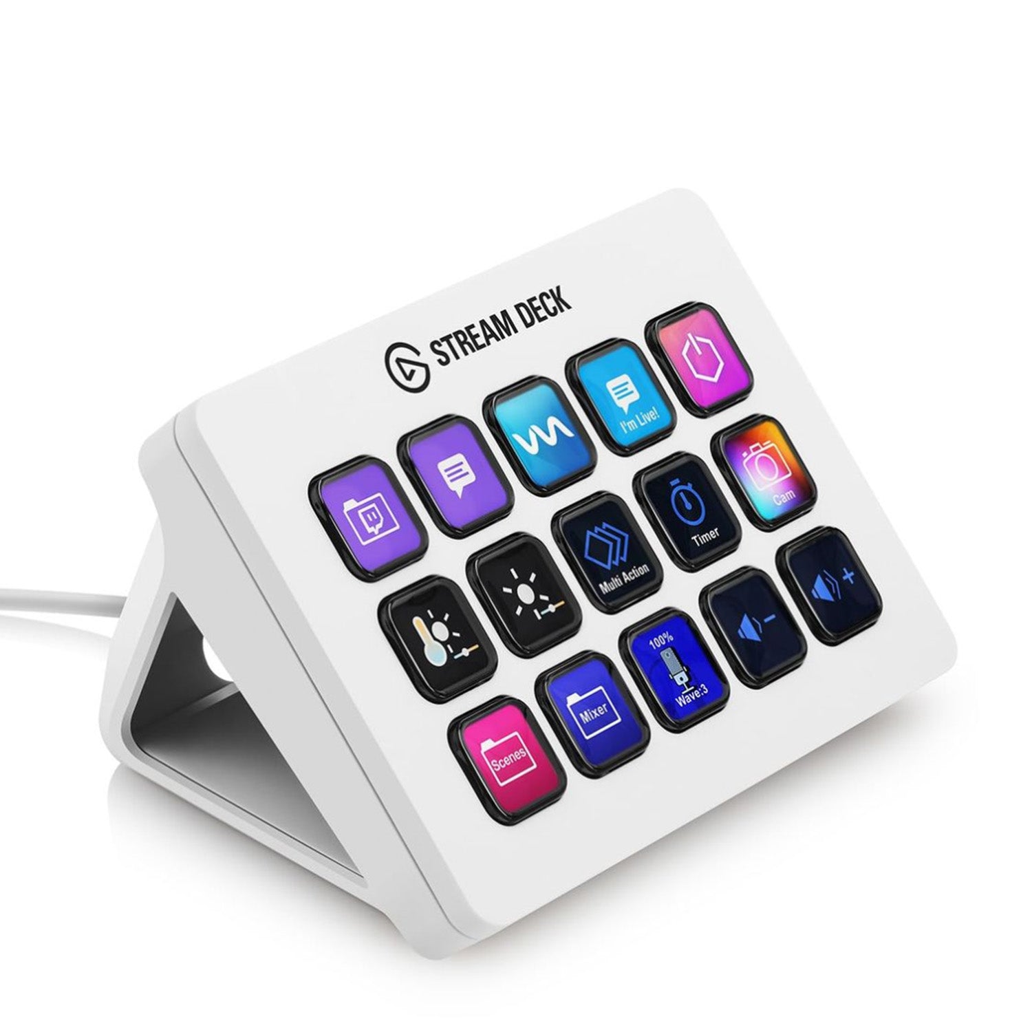 Elgato Stream Deck MK2 White 15-Key LCD USB Stream Controller Keyboard
