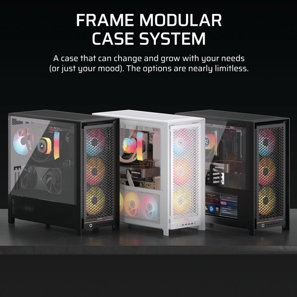 Corsair FRAME 5000D RS ARGB High-Airflow Mid-Tower PC Case - White
