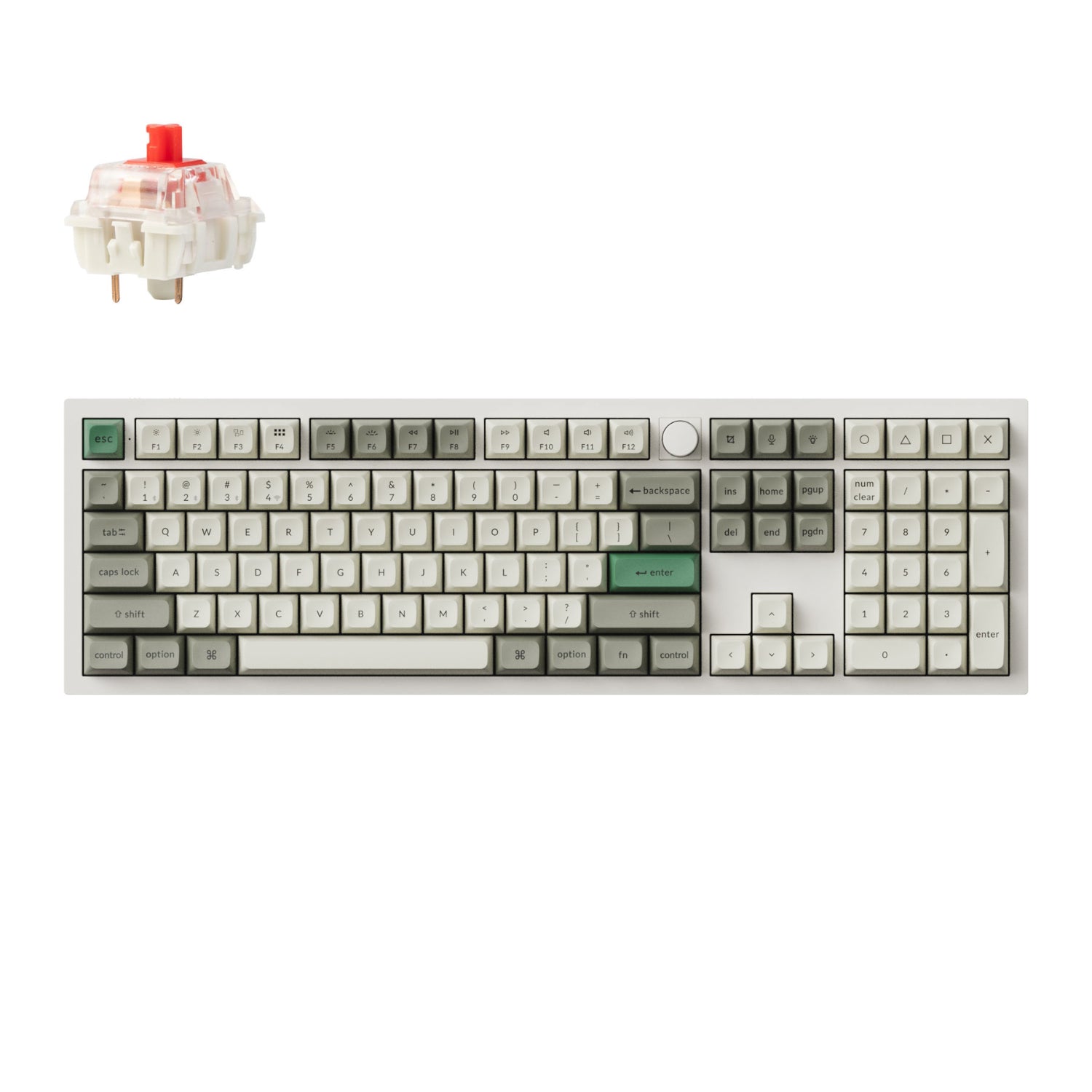 Keychron Q6 Max QMK/VIA Wireless Custom Mechanical Keyboard KSA Gateron Red Jupiter Switches – Shell White
