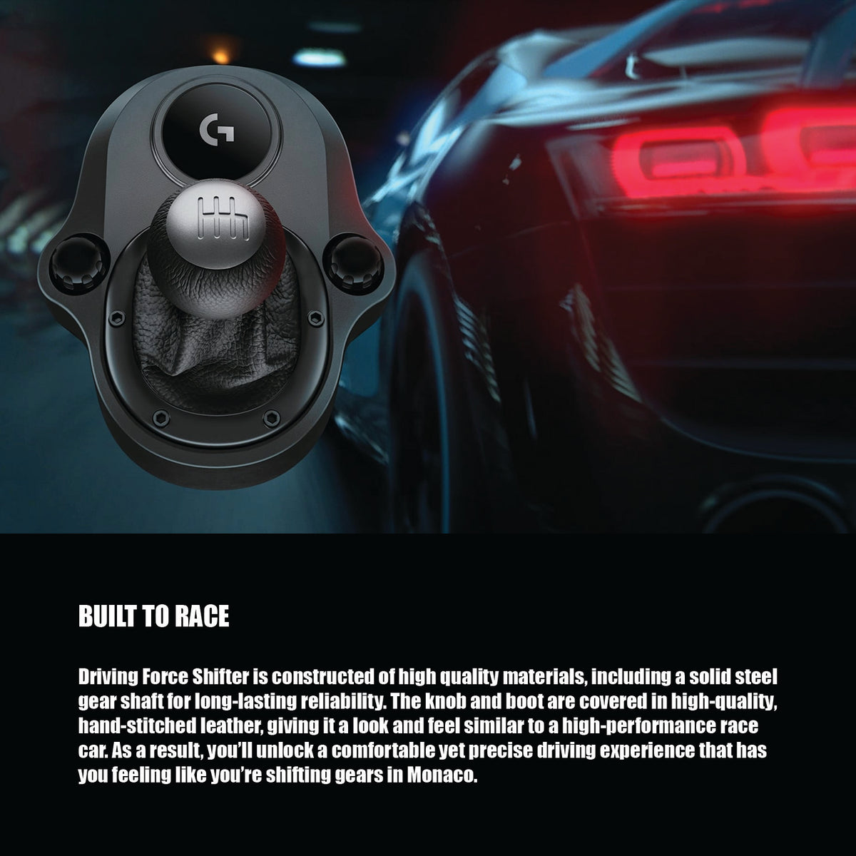 Logitech G Driving Force Shifter for G29, G920 & G923 Racing Wheels | 6-Speed H-Pattern | Push-Down Reverse