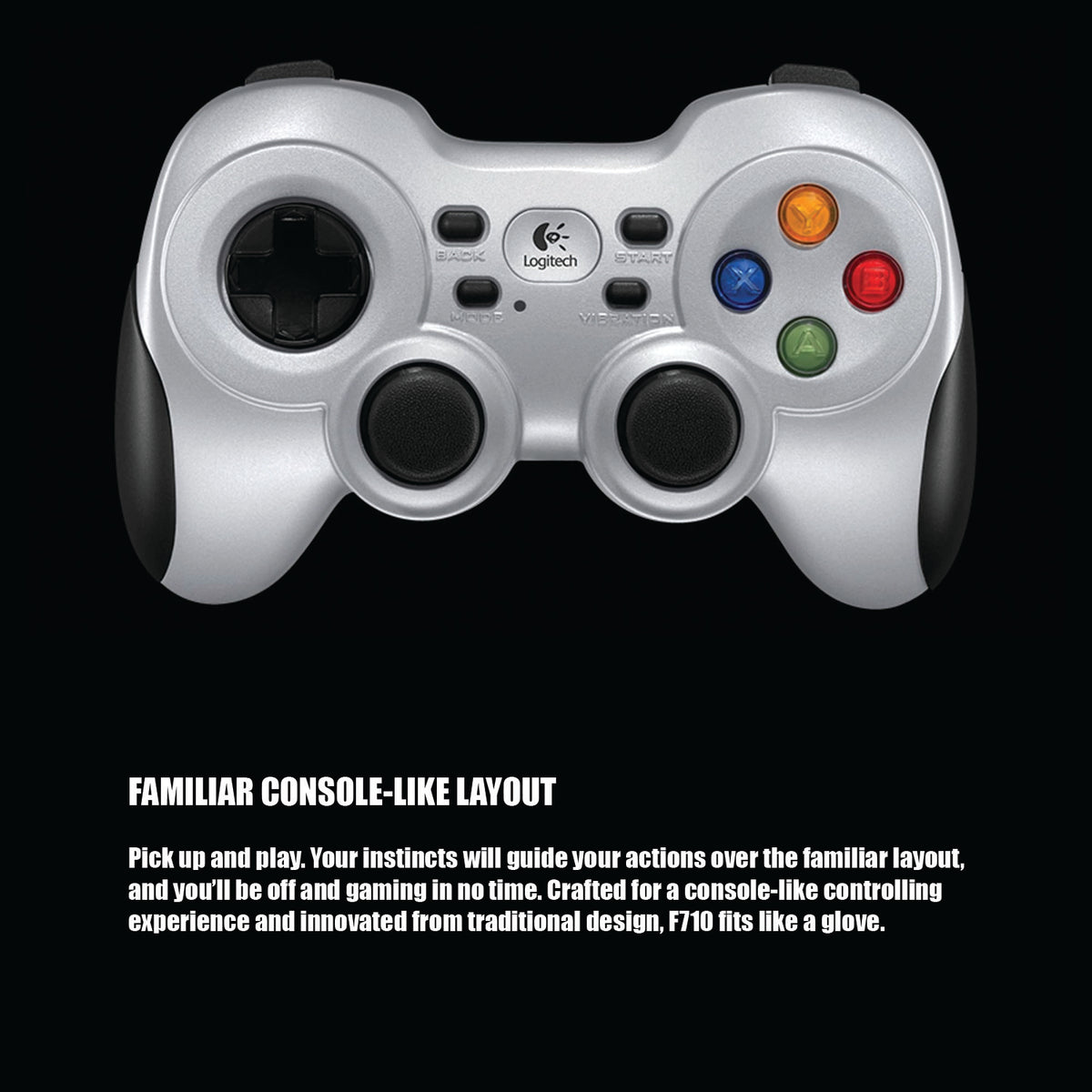 Logitech G F710 Wireless Gamepad | 2.4GHz Wireless | Dual Vibration Feedback | XInput & DirectInput | PC
