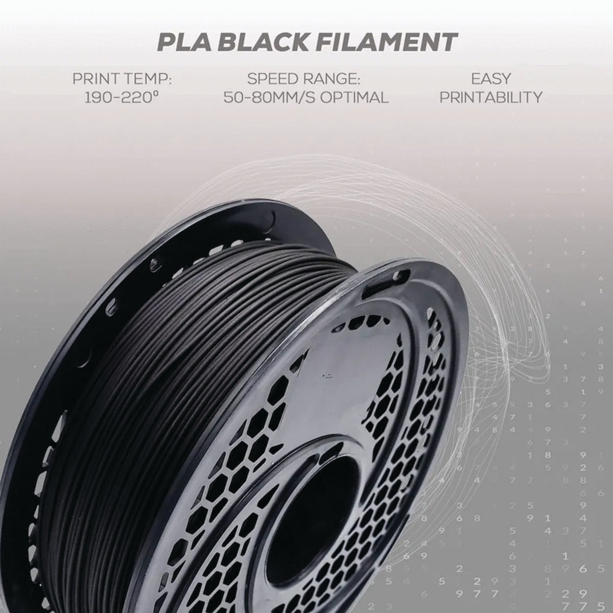 SA Filament PLA 1.75mm 1kg Black | FDM 3D Printer Filament | ±0.05mm Tolerance