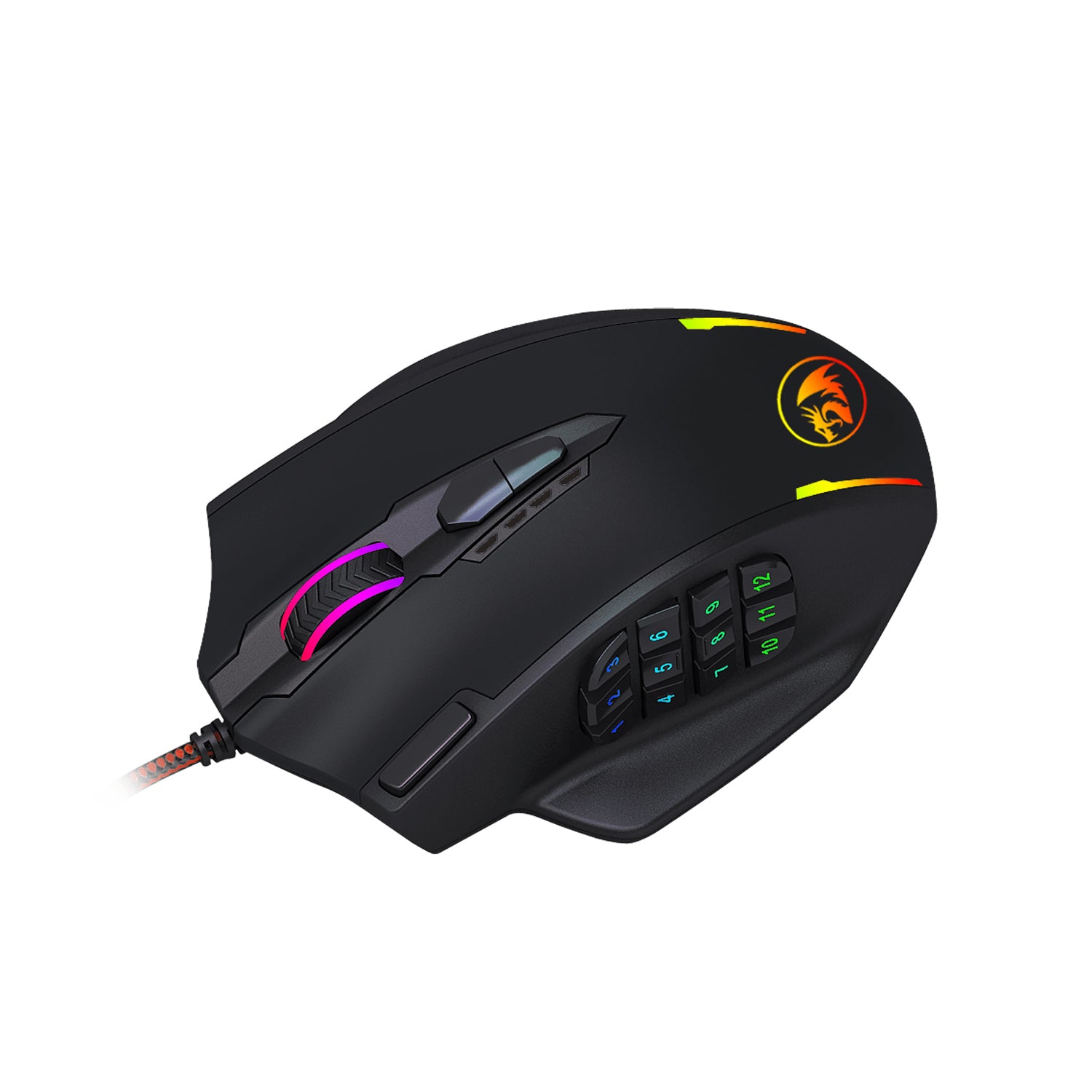 REDRAGON IMPACT 12400DPI MMO Gaming Mouse – Black