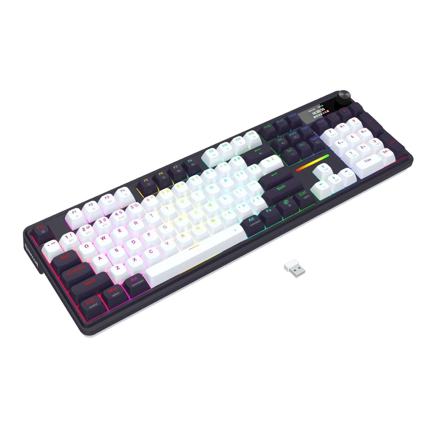 Redragon K762WB-RGB-PRO LCD Full-size Gasket Mechanical Keyboard – Black