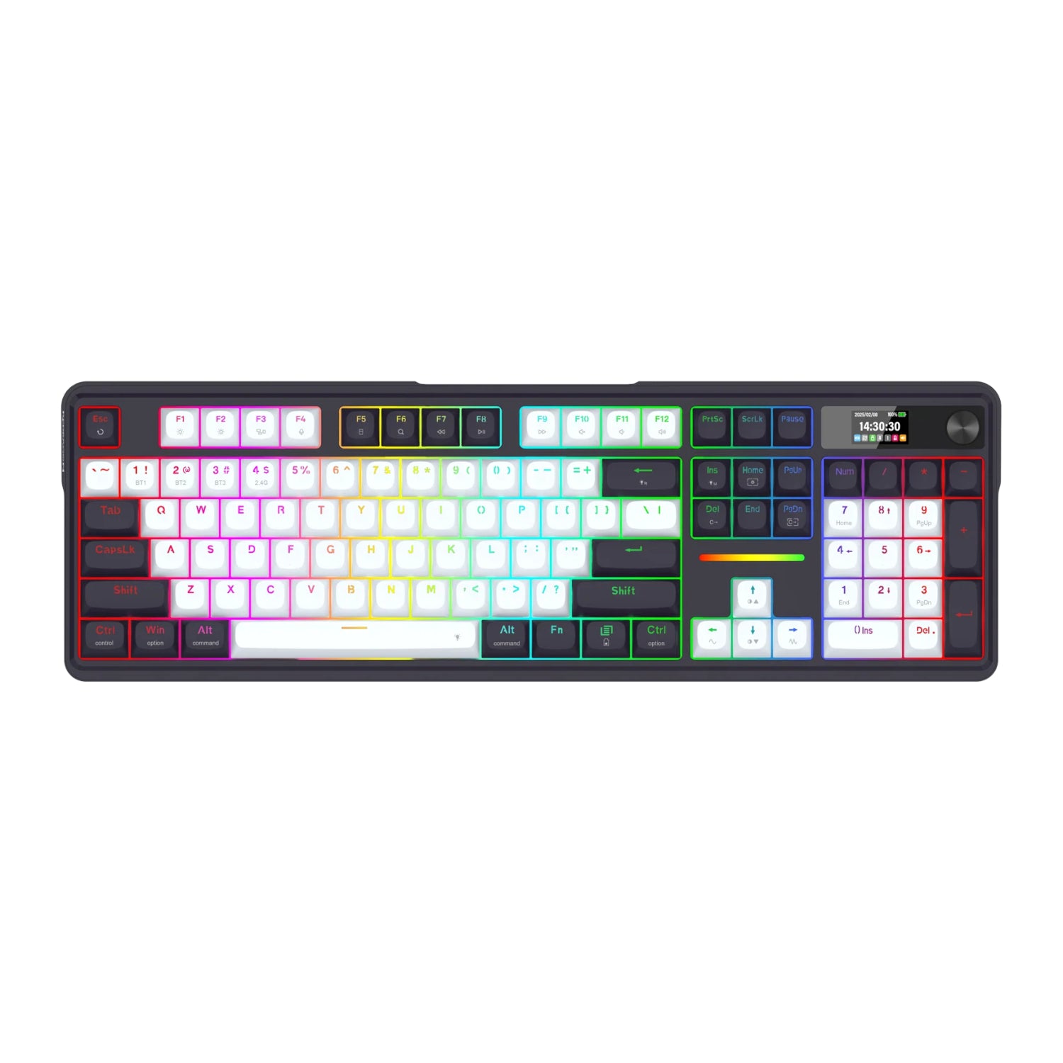 Redragon K762WB-RGB-PRO LCD Full-size Gasket Mechanical Keyboard – Black