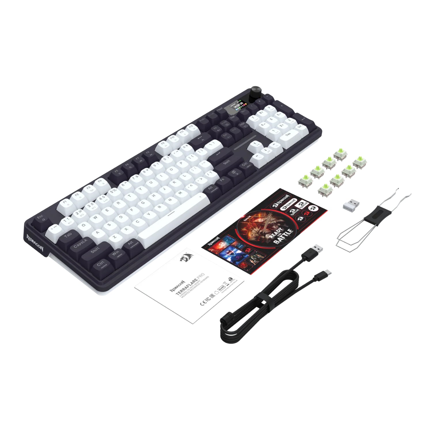 Redragon K762WB-RGB-PRO LCD Full-size Gasket Mechanical Keyboard – Black