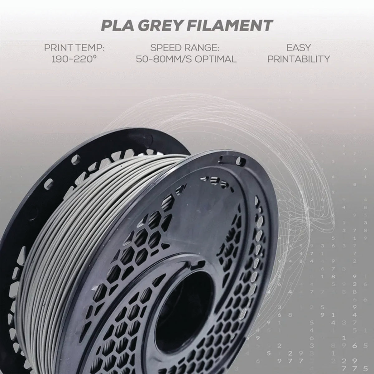 SA Filament PLA 1.75mm 1kg Grey | FDM 3D Printer Filament | ±0.05mm Tolerance