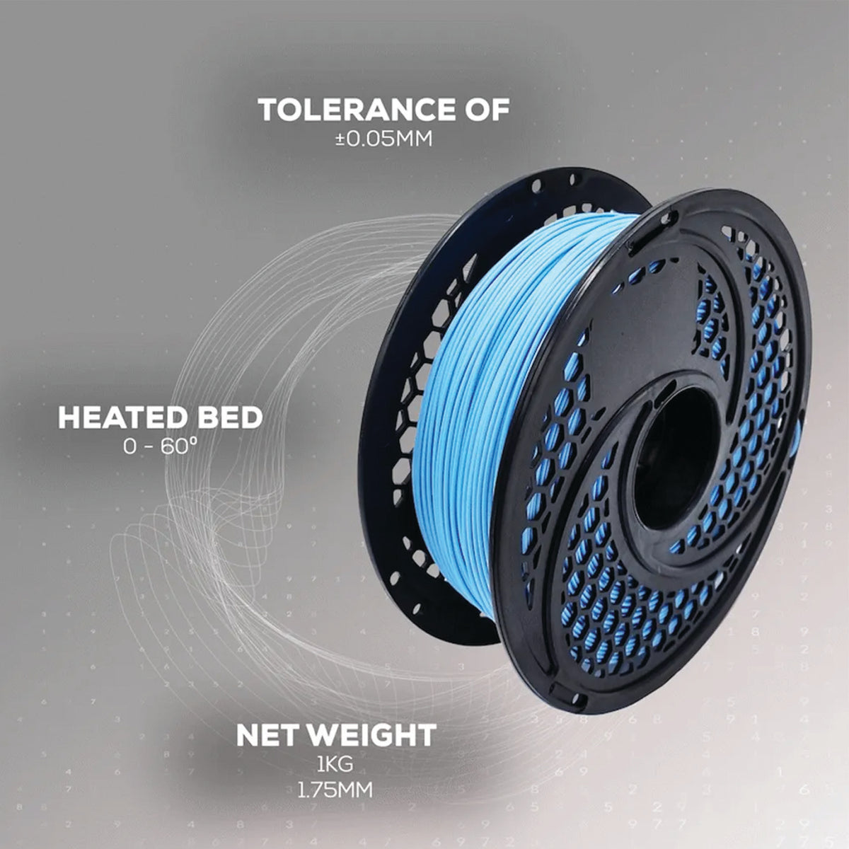 SA Filament PLA 1.75mm 1kg Powder Blue | FDM 3D Printer Filament | ±0.05mm Tolerance