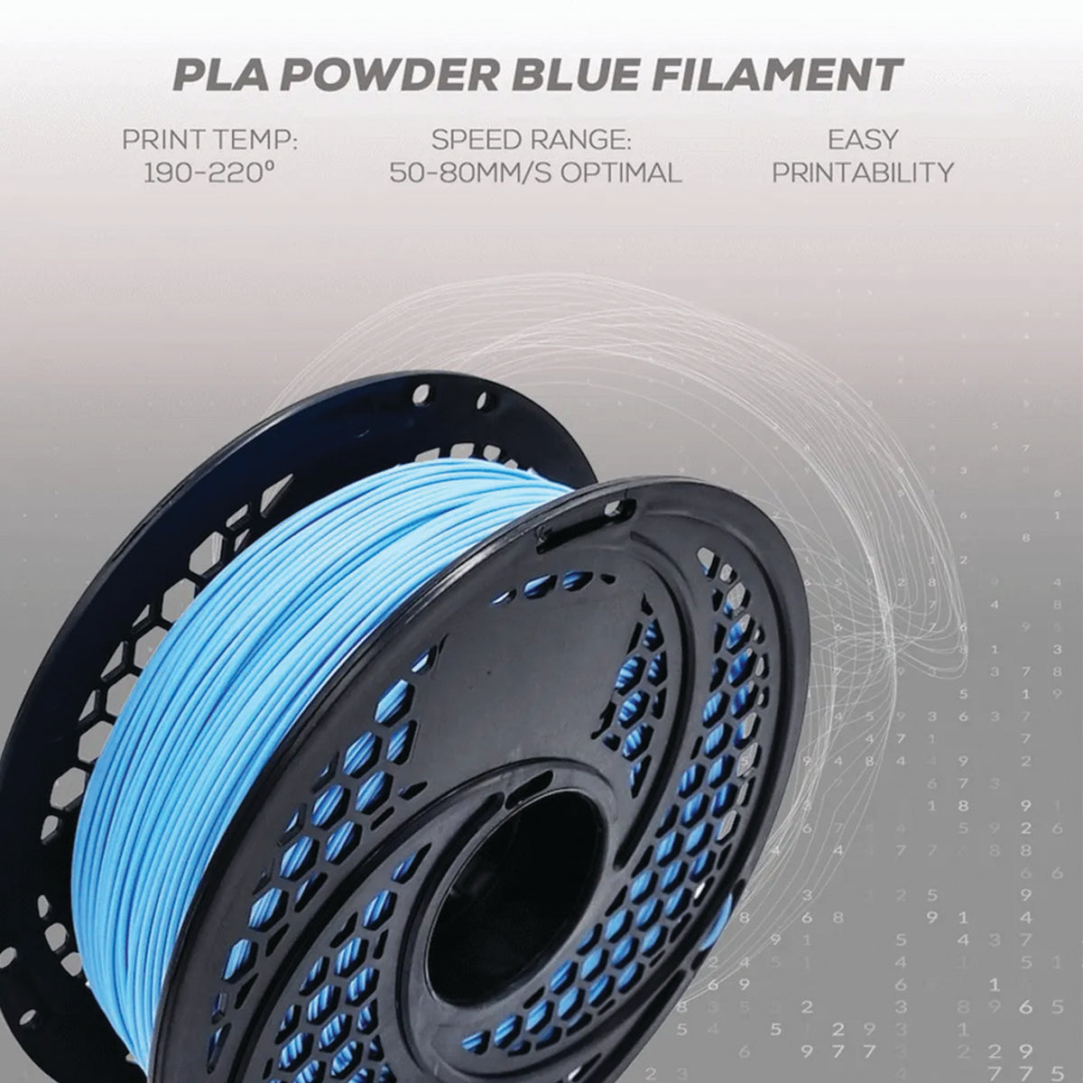SA Filament PLA 1.75mm 1kg Powder Blue | FDM 3D Printer Filament | ±0.05mm Tolerance