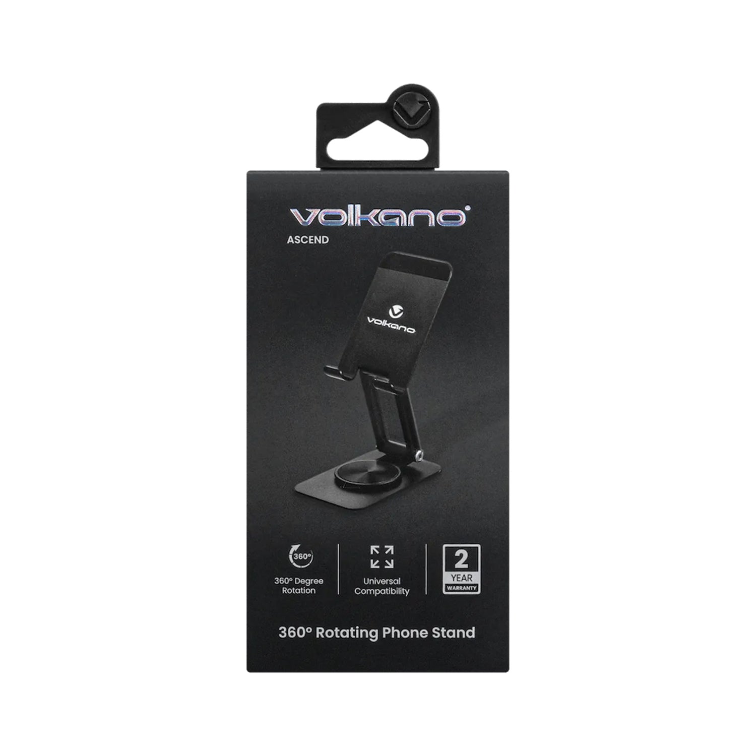 Volkano Ascend Series 360deg Rotating Phone Stand - Black